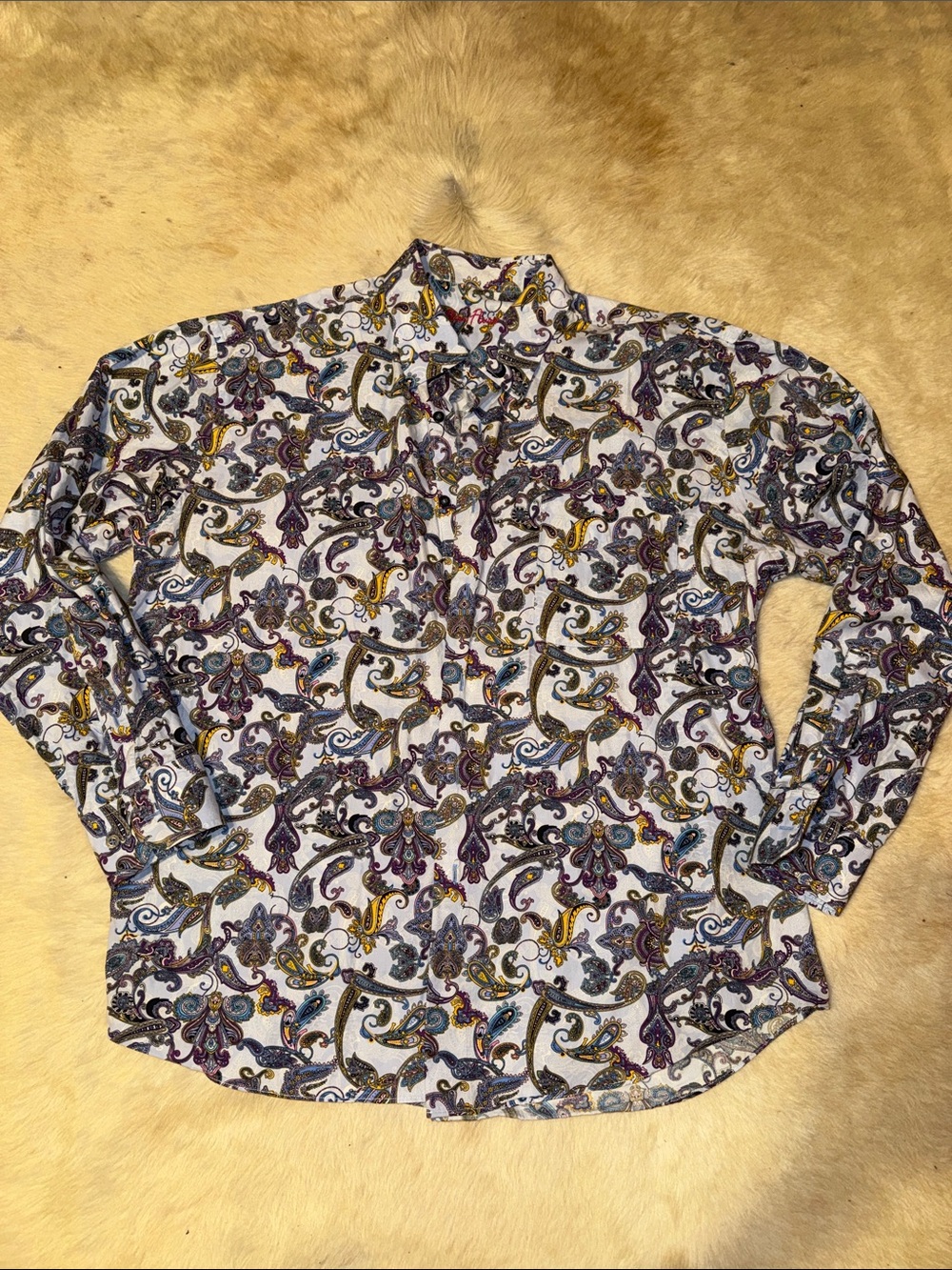Alan Flusser Long-Sleeve Button-Down Shirt with Multicolor Paisley